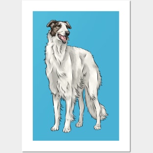 Cute Borzoi Dog Posters and Art